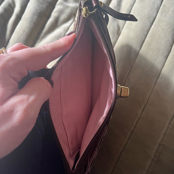 Coach Brown Leather Wristlet with Gold Accents - Picture 7 of 7